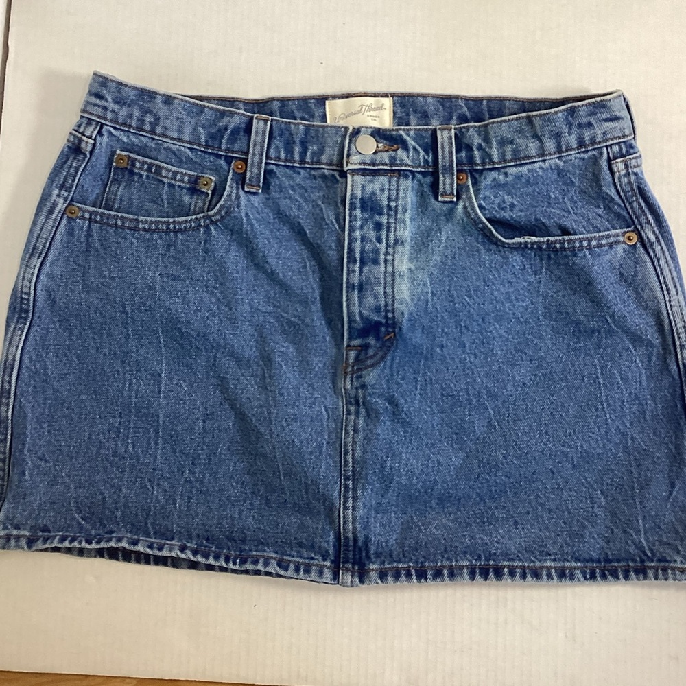 Universal Thread Women Blue Denim Mini Skirt
